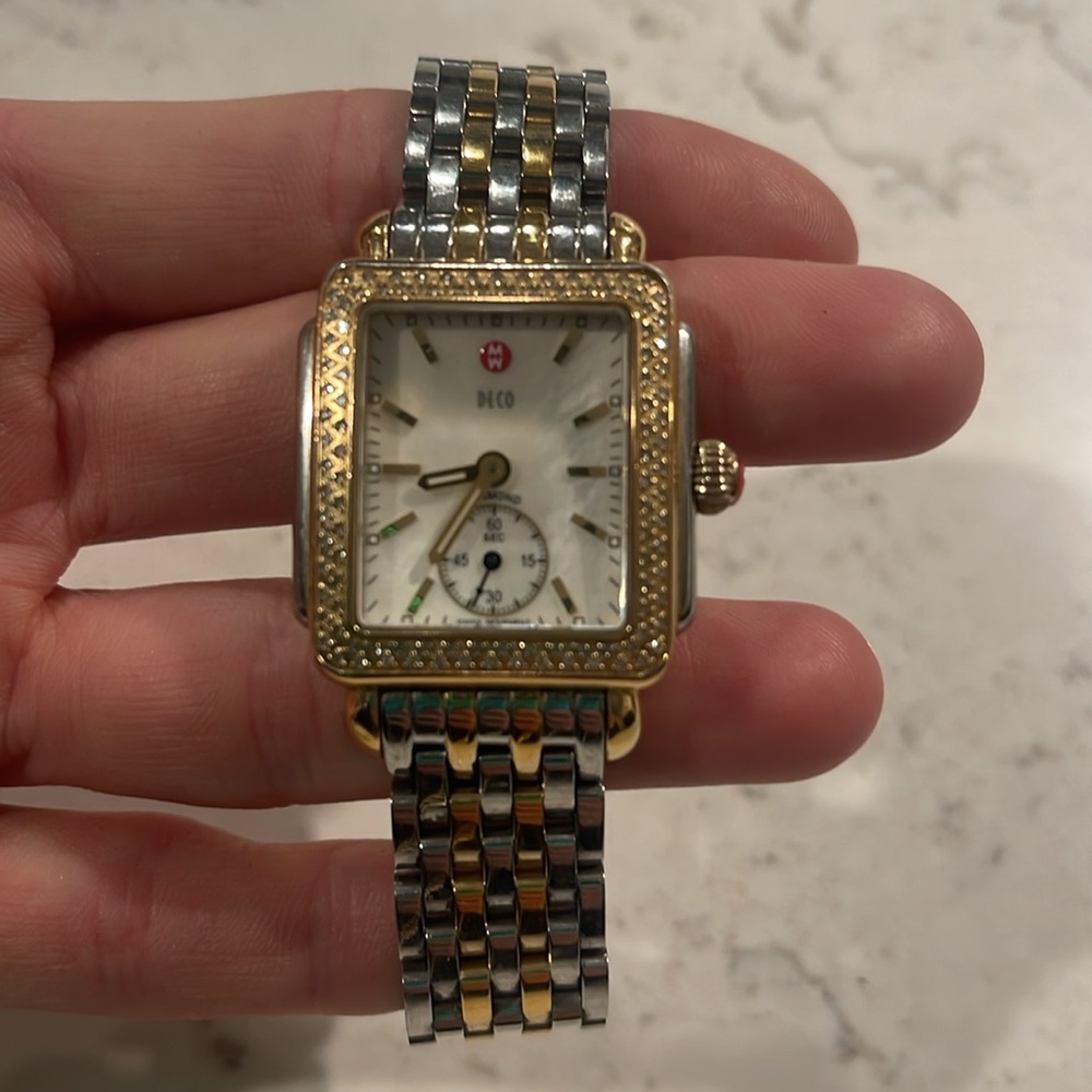 MICHELE Deco Day Two-tone Chronograph Diamond Watch